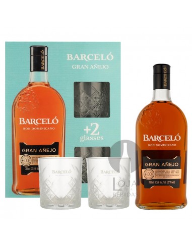 Barcelo Gran Anejo + 2 Glasses 70CL